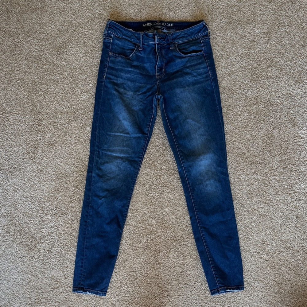 American Eagle Outfitters Women's Dark Blue Skinny Jeans
